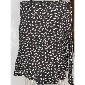 Hinge Ladies Top Size S Brown/Tan Print